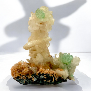 Green Apophyllite, Stilbite & Chalcedony