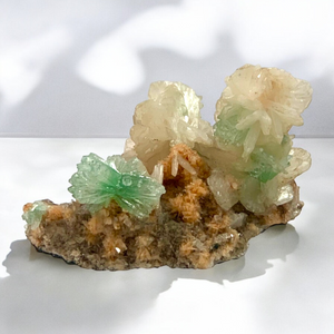 Green Apophyllite, Stilbite & Chalcedony