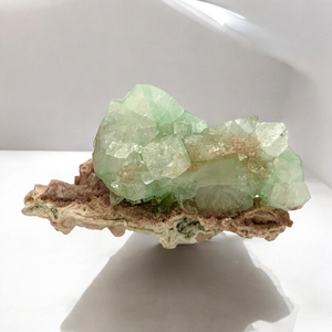 Green Apophyllite and Pink Chalcedony