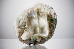 Calcite, Stilbite & Green Apophyllite