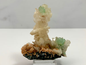 Green Apophyllite, Stilbite & Chalcedony