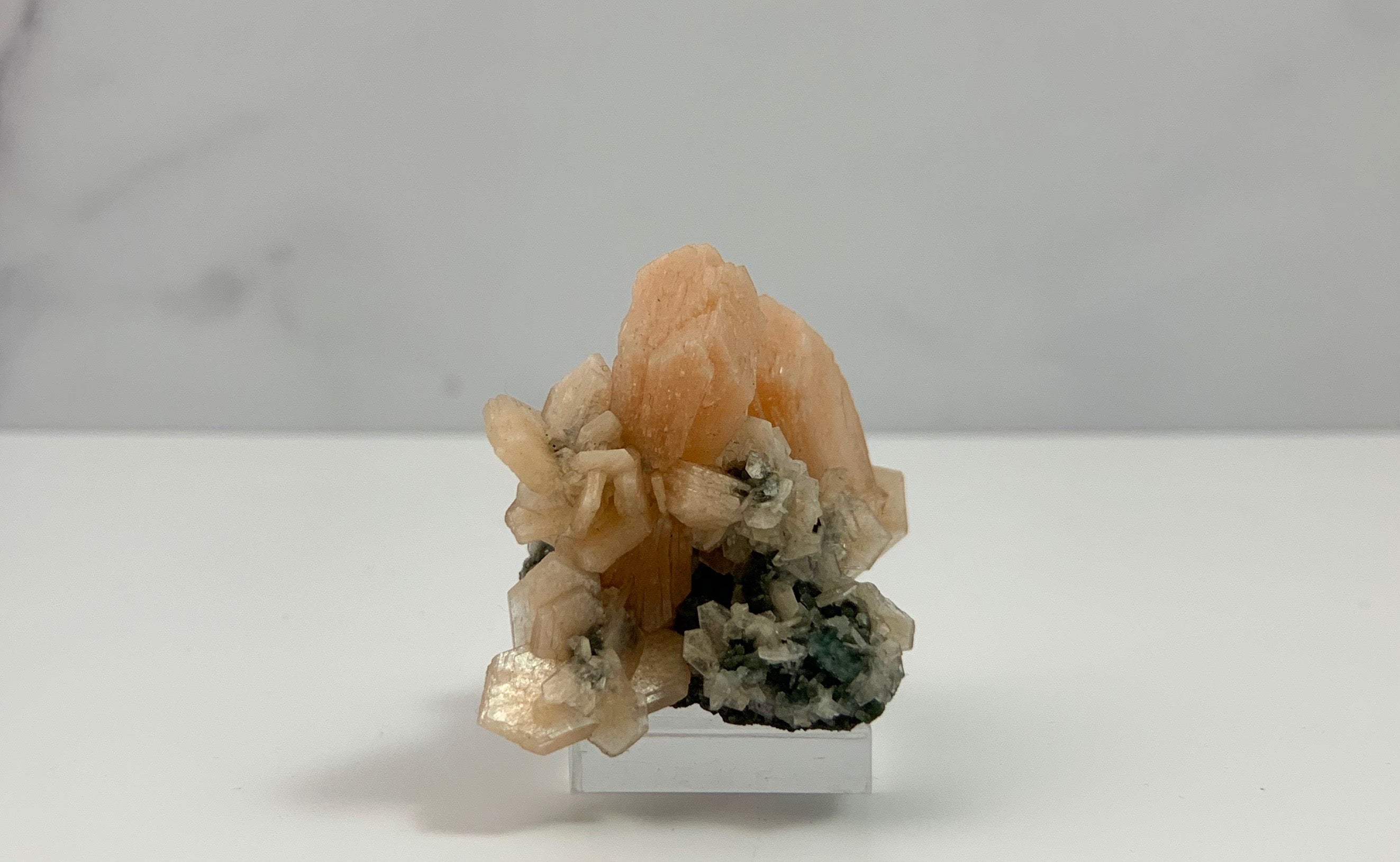 Pink Stilbite with Chalcedony